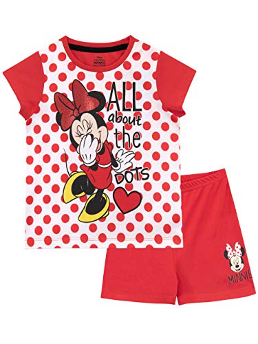 Disney Pijamas de Manga Corta para niñas Minnie Mouse Rojo 3-4 Años