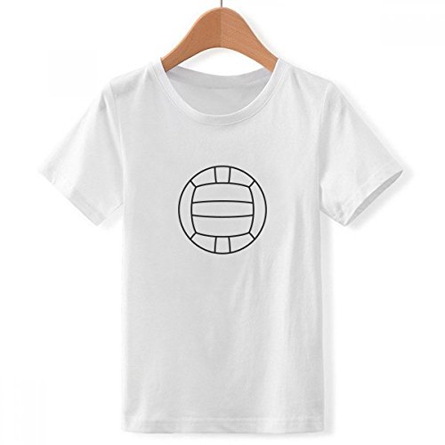DIYthinker Línea de Deporte de Voleibol el patrón del Dibujo de Cuello Redondo Camiseta para Chico Grande