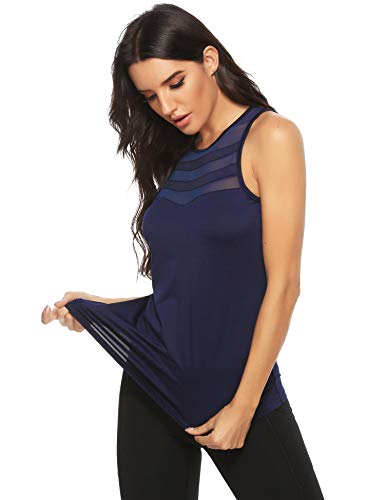 Doaraha Camiseta de Tirantes Deportiva para Mujer Malla Sin Mangas Chaleco para Running,Yoga,Fitness