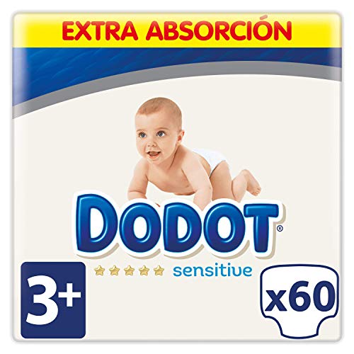 Dodot Sensitive Pañales Talla 3+, 60 Pañales - 7 kg - 11 kg