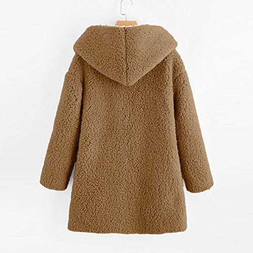 DOGZI Abrigo Mujer Invierno Elegantes Sudadera Invierno Mantener Caliente Lana Caliente Abrigo De Algodón Cardigan Felpa Abrigo Piel sintética Tallas Grandes Abrigo con Capucha Sobretodo M~3XL