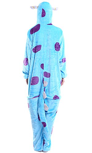 Dolamen Adulto Unisexo Onesies Kigurumi Pijamas, Mujer Hombres Traje Disfraz Animal Pyjamas, Ropa de Dormir Halloween Cosplay Navidad Animales de Vestuario (Large (65"-68.8"), Sullivan)