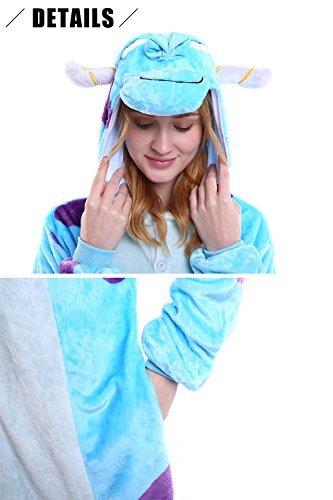 Dolamen Adulto Unisexo Onesies Kigurumi Pijamas, Mujer Hombres Traje Disfraz Animal Pyjamas, Ropa de Dormir Halloween Cosplay Navidad Animales de Vestuario (Large (65"-68.8"), Sullivan)