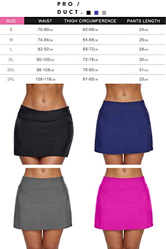 Dolamen Mujer Shorts de baño, Trajes de baño Bañador Deportivo Traje de Baño Bañador de natación Falda Bikini para Mujer Bragas Pantalones Cortos (X-Large, Negro)