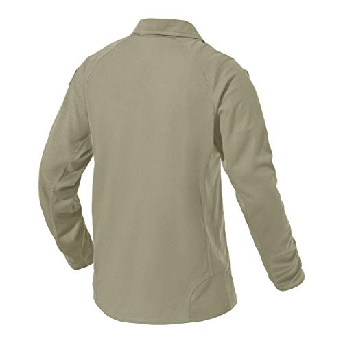 Donhobo - Polo de manga larga para hombre, ligero, transpirable, de secado rápido, para deportes al aire libre, senderismo, camping, pesca caqui L