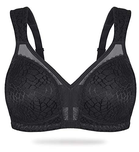DotVol Mujer Sujetador Reductor Cobertura Completa Minimizador Cómodo Encaje Wirefree Non Acolchado Plus Talla Bra