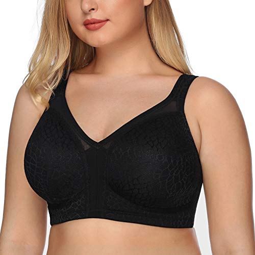 DotVol Mujer Sujetador Reductor Cobertura Completa Minimizador Cómodo Encaje Wirefree Non Acolchado Plus Talla Bra