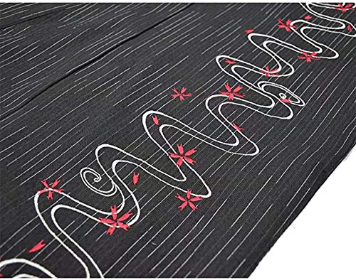 Double Villages - Yukata, kimono, túnica japonesa para hombre, pijama, albornoz negro B L