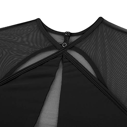 dPois 2 Piezas Traje de Danza Lírica Contemporánea para Mujer Chica Vestido Elegante de Ballet Baile Moderno Conjunto Crop Top + Falda Irregular Fiesta Actuación Negro S