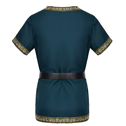 dream cosplay Medieval Caballero Camiseta vikinga Pirata túnica Verde