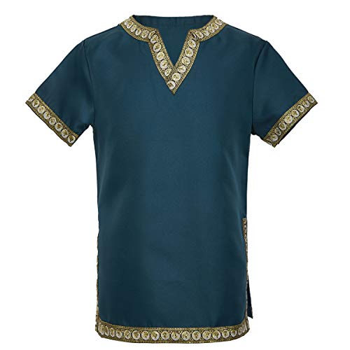 dream cosplay Medieval Caballero Camiseta vikinga Pirata túnica Verde
