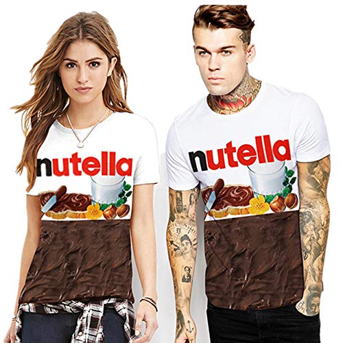 DREAMING-Summer Chocolate Milk Camiseta Estampada Digital para Pareja Sudadera Casual De Manga Corta L