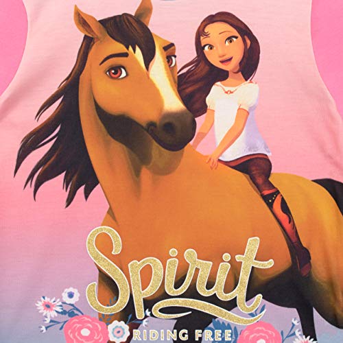DreamWorks Pijamas de Manga Larga para niñas Spirit Riding Free Multicolor 3-4 Años