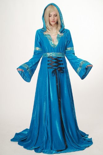 DRESS ME UP - L067/38 Disfraz mujer vestido largo noble hada cuentos medieval Cosplay L067 talla: 38/ S