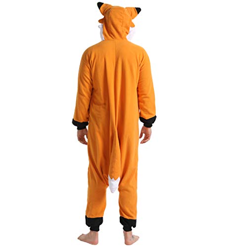 dressfan Pijamas de Animales Zorro Disfraces de Cosplay Adulto Unisex Zorro Pijamas Niño Adulto (XXL, Orange)