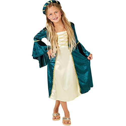 dressforfun 900216 - Disfraz de Niña Princesa del Castillo, Vestido Largo de Terciopelo, Incluye Cinta de Pelo (5-6 años | No.300974)
