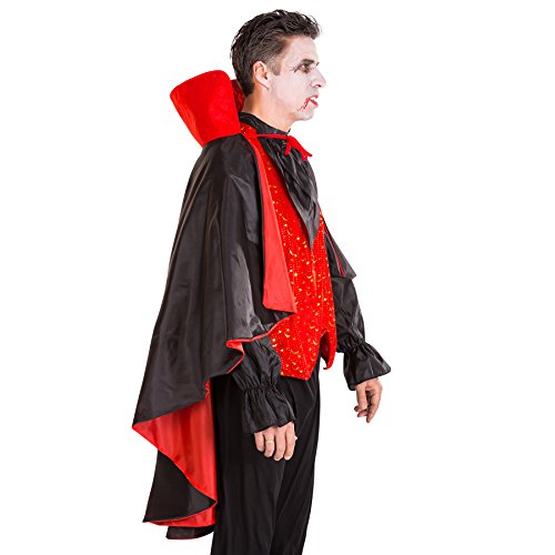 dressforfun Disfraz de Conde Drácula para Hombre | Blusón Leggins Negros (L | no. 300171)