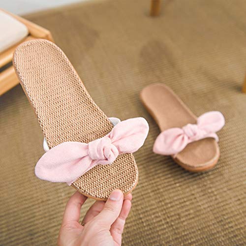 DressLksnf Sandalias Planas Mujeres Chanclas Punta Abierto Lin Antidéparant Zapatillas Interior Casa Oficina Piso Pantuflas de Verano Transpirable con Mariposa Slippers para Playa