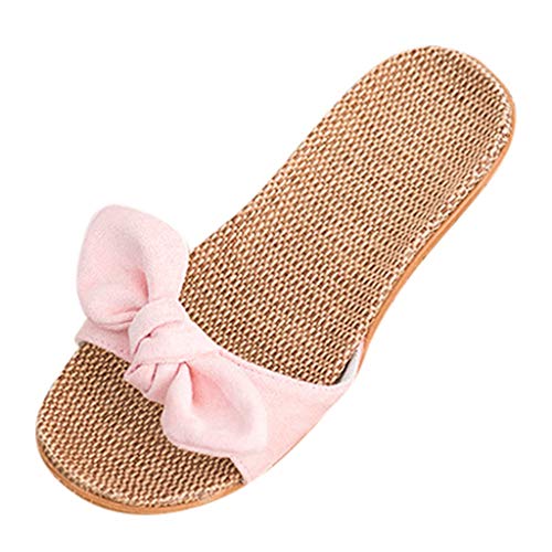 DressLksnf Sandalias Planas Mujeres Chanclas Punta Abierto Lin Antidéparant Zapatillas Interior Casa Oficina Piso Pantuflas de Verano Transpirable con Mariposa Slippers para Playa