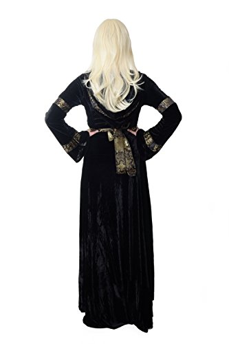dressmeup - K50/38 Disfraz Mujer Vestido Largo Noble Hada Cuentos Medieval Negro Cosplay K50 Talla: 38/S