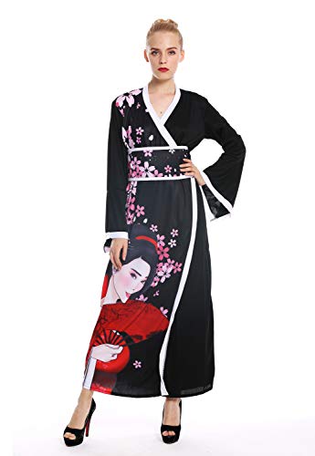 dressmeup - W-0288-M/L Disfraz Mujer Feminino Halloween quimono Kimono Geisha Japón japonaise Chine Talla M/L