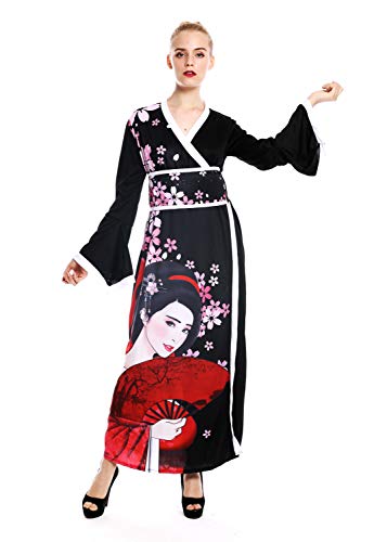 dressmeup - W-0288-M/L Disfraz Mujer Feminino Halloween quimono Kimono Geisha Japón japonaise Chine Talla M/L