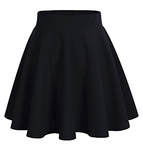 DRESSTELLS Falda Mujer Mini Corto Elástica Plisada Básica Multifuncional Black 2XL