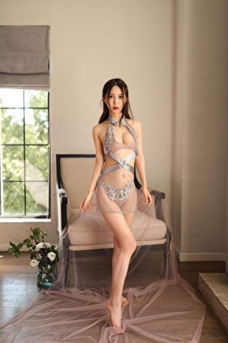 DSGTR Body, lencería Sexy, Ropa Interior de Encaje, Ropa Interior clásica, Pijamas, Uniforme, rincón de Juego de rol Transparente de Estilo Chino