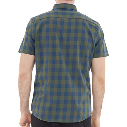 Dubinik® - Camisa de franela a cuadros para hombre, manga larga, corte normal, para tiempo libre verde cuadros L