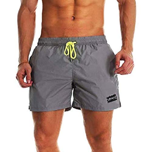 Ducomi Ben Bañador Hombre - Pantalones Cortos de Natación con Tres Bolsillos - Shorts con Forro Interior, Elásticos y Secado Rápido. Boxeador para Natación, Voley Playa y Surf (Grey, XL)