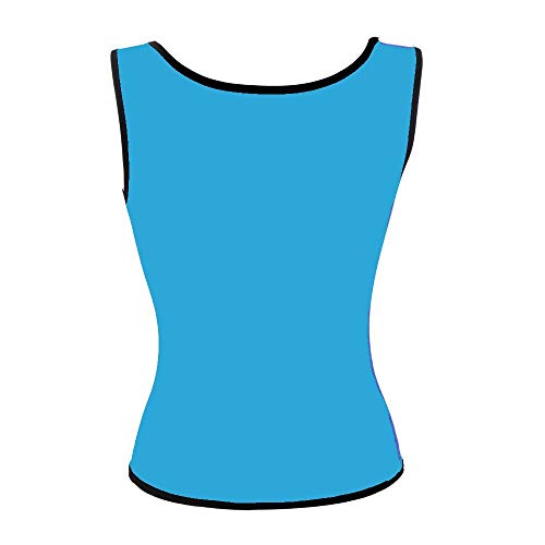Ducomi Camiseta de fitness para mujer adelgazante y reductora efecto sauna – Corpiño Slim Fit para silueta perfecta y vientre plana de neopreno – para la actividad física y diaria (S, azul claro)