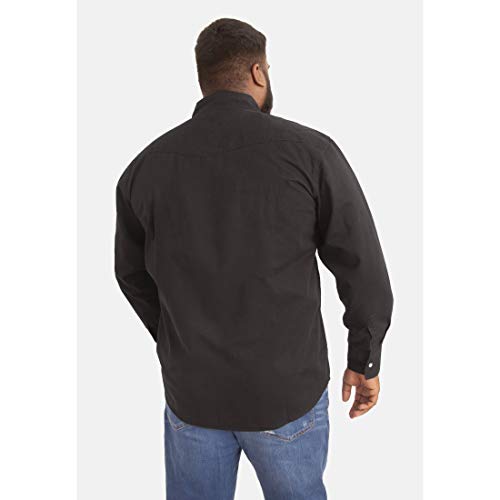 Duke - Camisa Vaquera Modelo Western en Tallas Grandes para Hombre (4XL) (Negro)