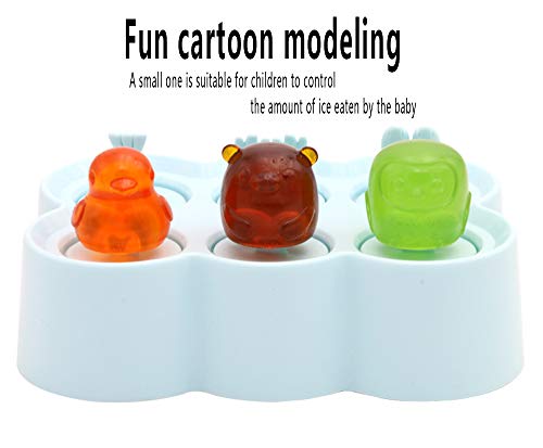 DXIA Molde para Helados, Mini Molde de Paleta de Silicona de 6 Agujeros, Polos Libre de BPA y Reutilizable, DIY Molde Popular para Niños, para Hacer Helados, Bricolaje, Yogurt, etc (Azul)