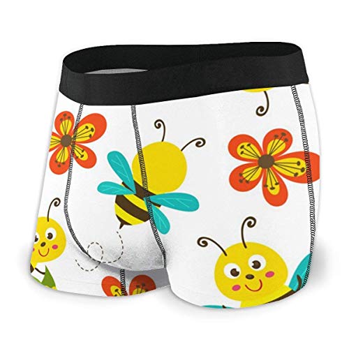 Dydan Tne Patrón sin Costuras con Divertidas Abejas Stretch Boxer Briefs Brief Underwear Flat-Angle Customized
