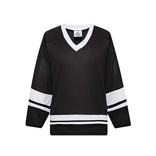 EALER H400 Series - Jersey de práctica de hockey sobre hielo en blanco para hombres y niños, para adultos y jóvenes - negro - Medium