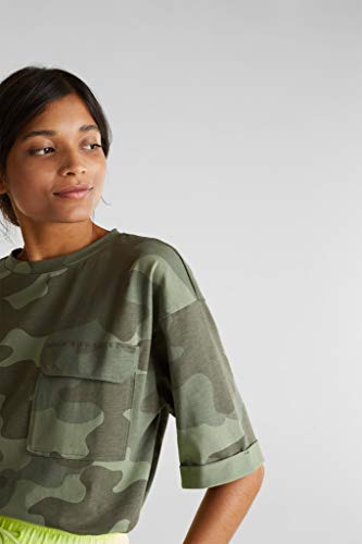 edc by Esprit 030cc1k303 Camiseta,Verde ( 350/Khaki Green ) , S para Mujer