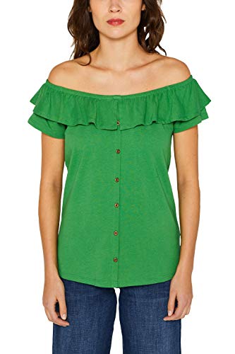 edc by Esprit 049CC1K025 Camiseta, Verde (Dark Green 300), XS para Mujer