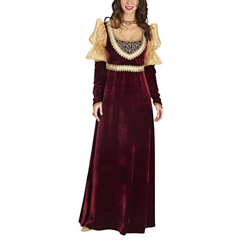 Edelfräulein Medieval Costume Vestido de terciopelo para mujer con encaje rojo