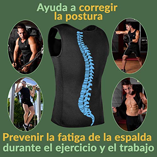 EDM - Chaleco Neopreno Hombre - Faja Hombre - Chaleco Sudoracion Hombre - Camiseta Neopreno Hombre con Cuerda Saltar - Camiseta Efecto Sauna Hombre - Camiseta para Sudar Hombre - S