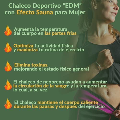 EDM - Chaleco Neopreno Mujer - Faja Mujer - Chaleco Sudoracion Mujer - Camiseta Neopreno Mujer con Cuerda Saltar - Camiseta Efecto Sauna Mujer - Camiseta para Sudar Mujer 2XL