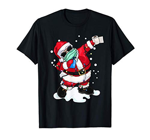 El Papá Noel con la máscara de la Navidad Luces del árbol de Camiseta