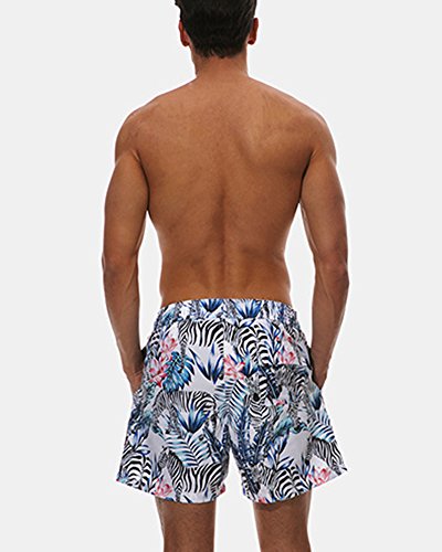 Elegante Bañadores para Hombre,Secado Rápido Verano Ocasional De Los Hombres Imprimió Transpirable Pantalones Cebra XL