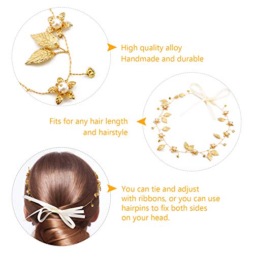 Elegante diadema nupcial para bodas Hojas de oro Tocados para la cabeza Accesorios para el cabello para la boda Decoración del cabello