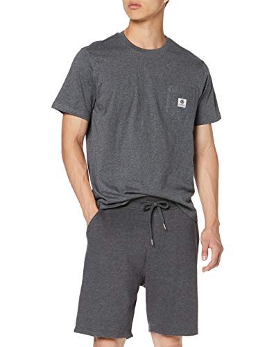 Element Basic Pocket Label-Camiseta de Manga Corta para Hombre, Gris (Charcoal Heathe), XL