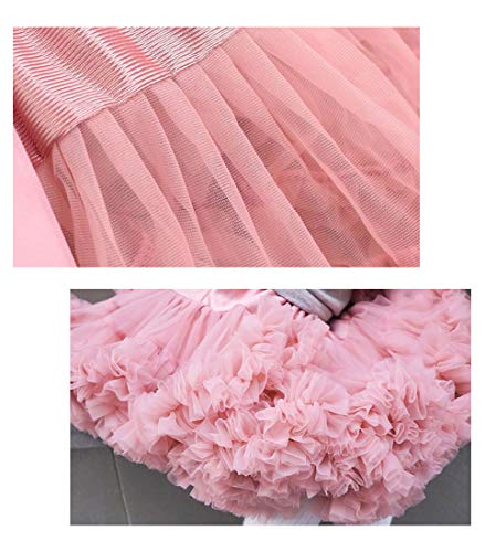 Elfin-Lore Niñas Falda Tutú Princesa de Tul 2-4 Años Ballet Danza Enaguas Carnaval Boda Disfraces Gris - S