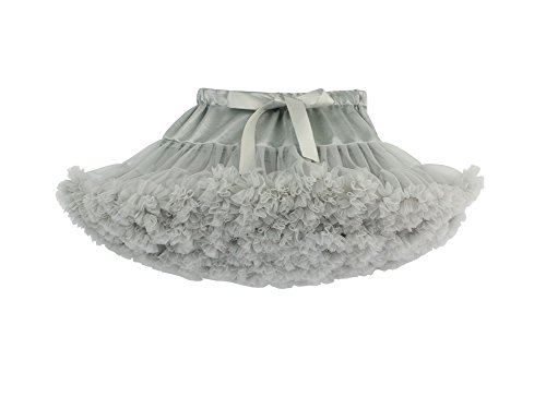Elfin-Lore Niñas Falda Tutú Princesa de Tul 2-4 Años Ballet Danza Enaguas Carnaval Boda Disfraces Gris - S