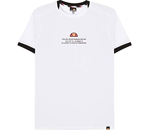 Ellesse Backspin Camiseta, Hombre, Blanco, M