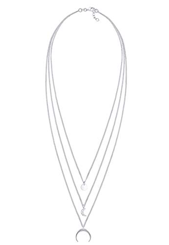 Elli Collares Mujer Tendencia de la Capa de Media Luna con Cristales de en Plata Esterlina 925