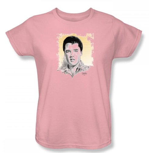 Elvis - Zona de Matinee Mujeres ídolo de la Camiseta en Rosa, Large, Pink