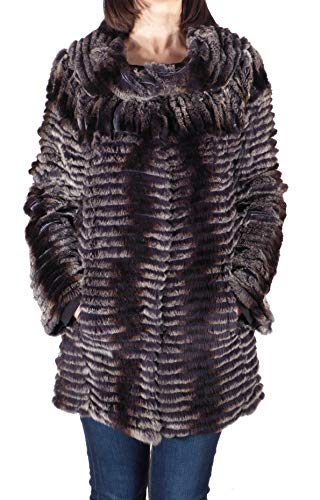 Emilio Fernández Abrigo Corto de Rex Rabbit Natural para Mujer - Alta Peletería (2XL)